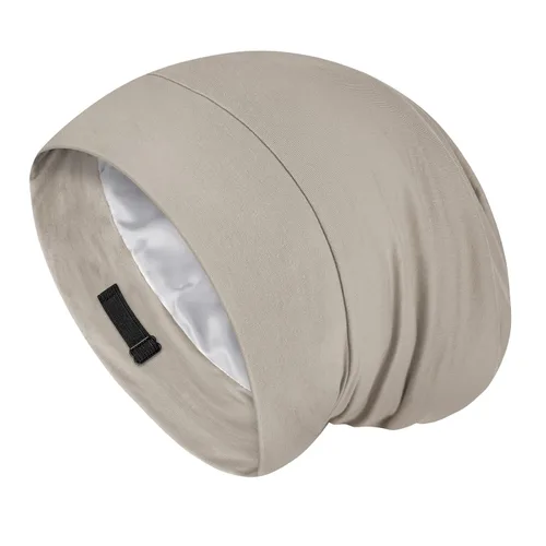 Miniatura 13 de Fittia Cofia de satén para dormir, sedosa sin encrespamiento para el cuidado de rizos, correa ajustable para no deslizarse, gorra para trenzas