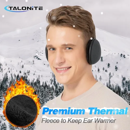 Miniatura 2 de TALONITE - Orejeras de invierno (1 paquete2 paquetes3 paquetes) para hombres y mujeres calentadores de oreja de forro polar plegable Para ciclismo