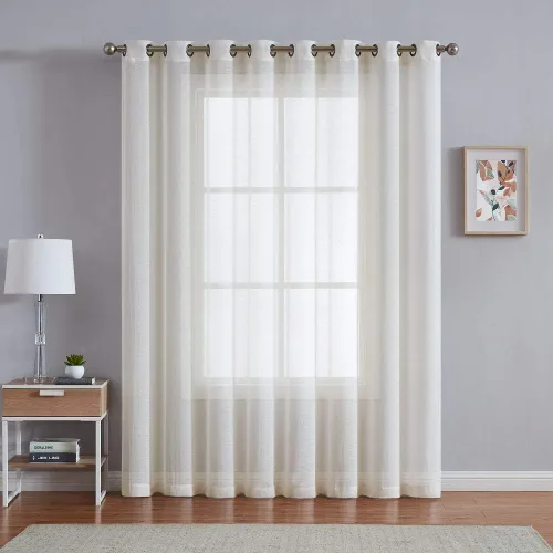 Miniatura 3 de Warm Home Designs Cortinas transparentes con ojales para habitación, cocina, habitación de los niños o sala de estar, 2 paneles con volados, de 54