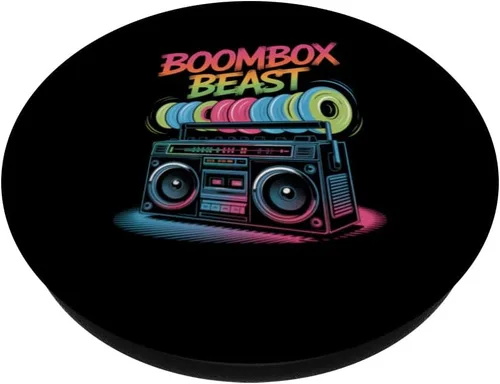 Miniatura 2 de Boombox Beast Retro 80s Hip Hop Old School PopSockets Adhesive PopGrip