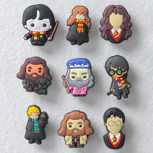 Miniatura 4 de GZLSXCL Lote de 25 pines de Harry para zapatos, dibujos animados geniales para sandalias de cocodrilo y decoración de zapatos, Cloruro