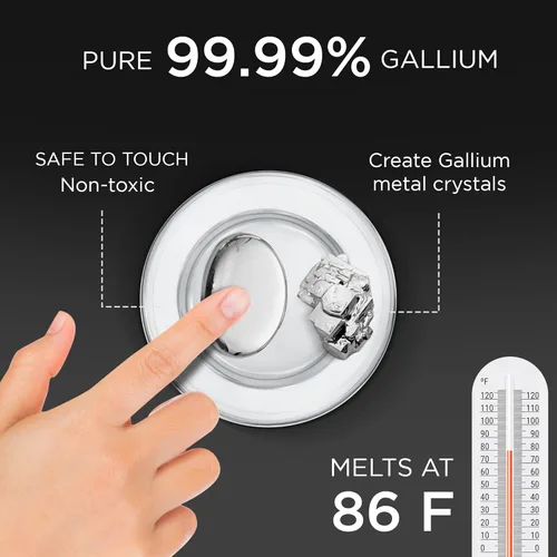 Miniatura 3 de Metal líquido de galio, 3.53 onzas, 99.99% de galio fundido puro, dos viales de 1.76 oz (3.53 onzas), dos jeringas, tres cubos de molde de silicona