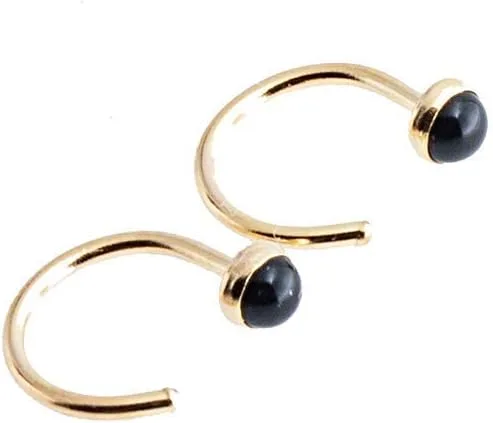 Miniatura 43 de Half Huggie Gold Hoop Earrings for Girls Women Tiny Cartilage Birthstone Stud Piercing Earring Hypoallergenic Earring Screw Back Dainty Hug Hoops