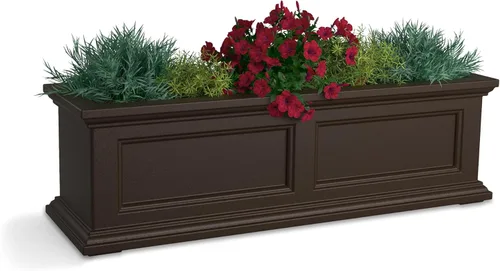 Miniatura 12 de Mayne Fairfield - Maceta con ventana de 2 pies, con riego automático, resistente a la intemperie para flores, diseño duradero para uso en Negro