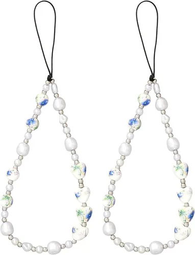 Miniatura 47 de Beaded Phone Charm Cute Fixed Beads Pearl Wristlet Chain Camera Wrist Strap CarKey Lanyard