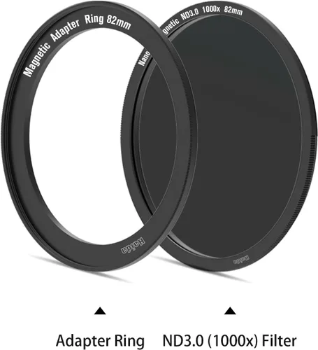 Miniatura 3 de Haida Filtro magnético de densidad neutra de vidrio óptico multicapa NanoPro resistente a los arañazos ND3.0 (1000x) con anillo adaptador (2.047 in)