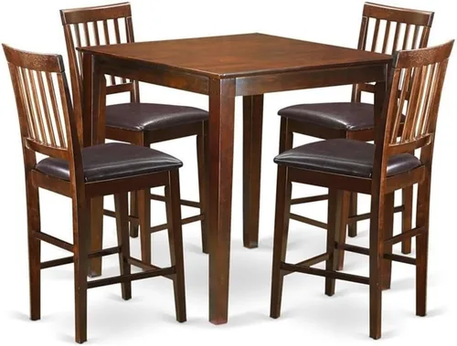 Miniatura 10 de East West Furniture VERN3-WHI-W - Juego de pub de 3 piezas de altura de mostrador para espacios pequeños contiene una mesa de comedor cuadrada y 2