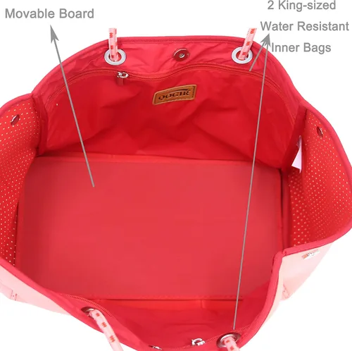 Miniatura 4 de QOGiR Bolsa de playa multiusos de neopreno con bolsillo interior con cierre de cremallera