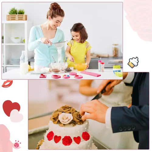 Miniatura 7 de 6 moldes de silicona para el día de San Valentín para chocolate, fondant, labios, corazón, rosa, flor, amor, corona, dulces, pasteles, cupcakes