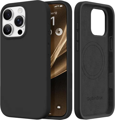 Miniatura 104 de GolbinBox Funda magnética para iPhone 17, compatible con MagSafe, cubierta de silicona integrada para control de cámara, funda de silicona líquida a