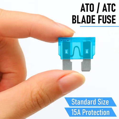 Miniatura 3 de MGI SpeedWare Fusible de hoja ATO ATC de 15 amperios con arnés de portafusibles en línea de 14 AWG (paquete de 2)