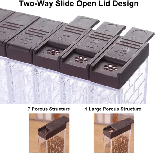 Miniatura 3 de Juego de 12 frascos para condimentos, salero y pimentero, juego de condimentos para condimentos, cajas dispensadoras de especias, botellas #UN