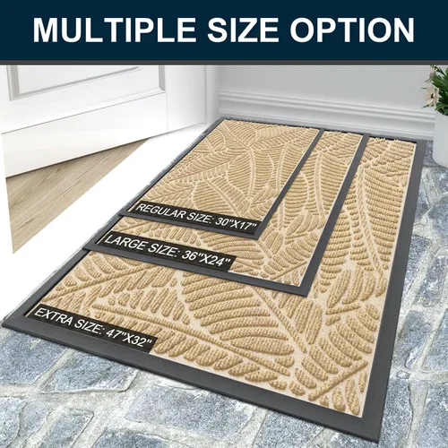 Miniatura 7 de Colorxy Tapete Impermeable para Puerta, Tapete Interior Frontal de Goma Natural Resistente, Tapetes para Puerta de Perfil Bajo Antideslizante