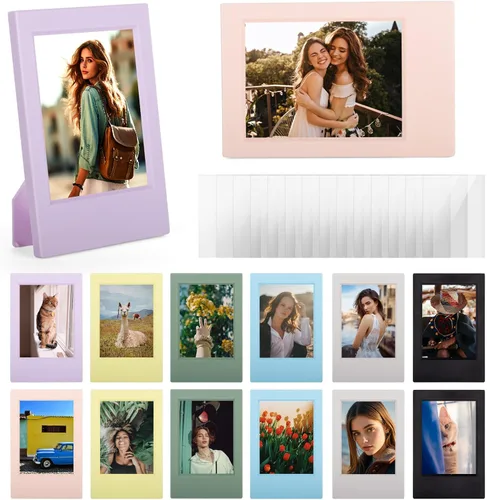 Miniatura 10 de Marcos de Fotos Transparentes Esmerilados de 2x3 - Paquete de 8 Marcos de Fotos Pequeños para Película Fujifilm Instax Mini de 3" - para Instax Mini
