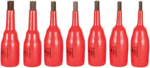 Wiha 31890 Juego de llaves de vaso de 3/8 pulgadas, pulgadas, aisladas, 7 piezas
