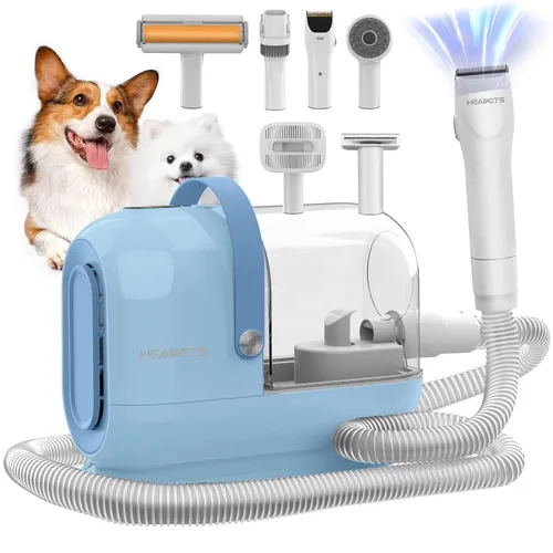 Miniatura 12 de HEAPETS Kit de aseo para mascotas con vacío - Aspiradora de 3L con 7 herramientas, cortapelos eléctrico de bajo ruido y cepillo para la muda