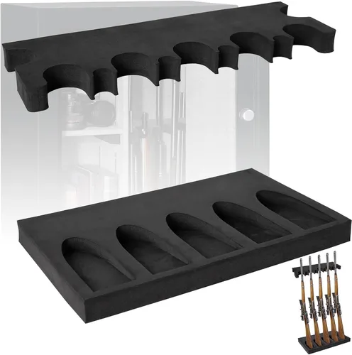 Miniatura 9 de OCQOTAT Estante para Armas para Almacenamiento de Armas, Accesorio de Caja Fuerte para Armas para Rifles y Escopetas, Soporte para Armas en Gabinete