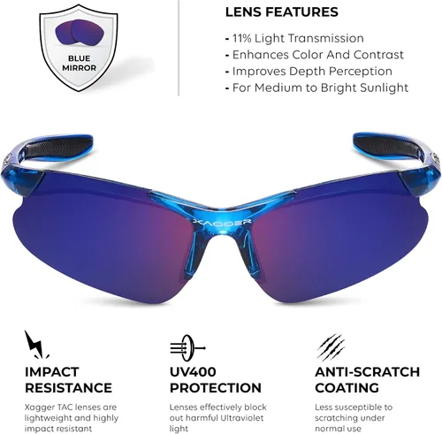 Miniatura 3 de Xagger Gafas de sol deportivas polarizadas para niños y niñas de 8 a 14 años niños adolescentes béisbol sóftbol TR90