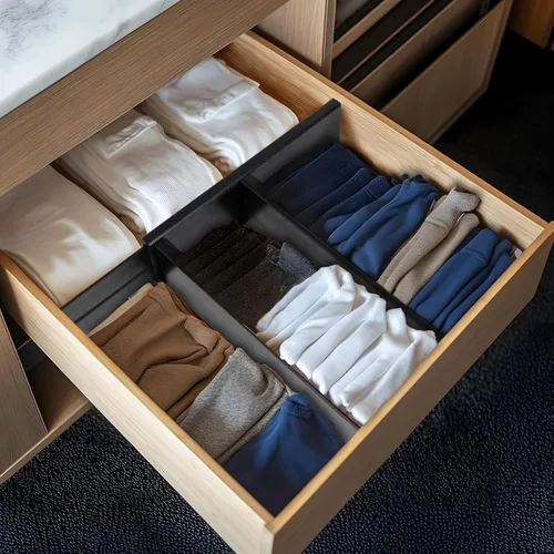 Miniatura 5 de Utoplike - Separadores de cajones para cómoda de bambú, organizadores de cajones ajustables de 4 pulgadas de alto para ropa, de resorte, ideales