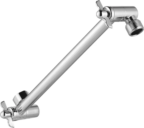 Miniatura 8 de Brazo de extensión de cabezal de ducha, brazo de ducha de latón macizo de 11 pulgadas con conexión universal a cabezales de ducha, fácilmente Negro