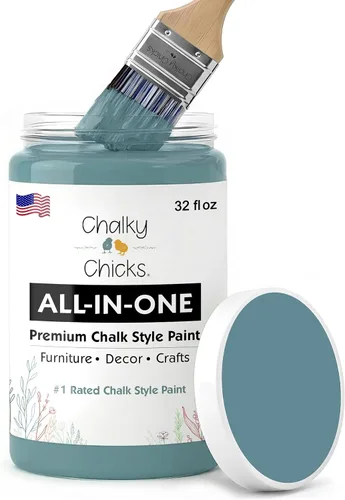 Miniatura 33 de Chalky Chicks - Pintura mate a la tiza, no requiere lijado, 4 onzas líquidas, color gris oscuro (Gun Metal Gray), para muebles, pintura sin Gris