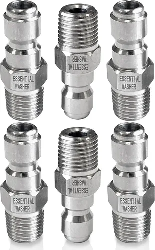 Miniatura 10 de Essential Washer Enchufe macho NPT de 1/4 pulgadas de acero inoxidable Accesorios de conexión rápida para lavadora a presión 5000 PSI Juego