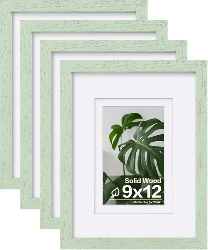 Miniatura 104 de Egofine - Juego de 4 portarretratos 8 x 10 pulgadas de madera maciza y cubierta de plexiglás de 4 x 6/5 x 7 pulgadas con paspartú u 8 x 10 pulgadas