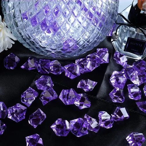 Miniatura 4 de Babenest - Rocas de hielo trituradas acrílicas, 150 piezas de cristales falsos, cubos de hielo de plástico, gemas de diamantes para rellenos