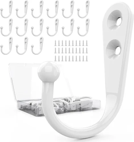 Miniatura 11 de ZAYBOD Paquete de 10 Ganchos Negros de Servicio Pesado Montados en la Pared con 30 Tornillos - Vestíbulo, Mochila, Bata, Ganchos para Sombreros