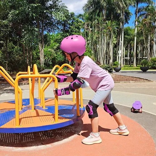 Miniatura 3 de JBM - Juego de equipo de protección para patinaje para niños y adultos, desde principiantes hasta avanzados, casco para monopatín, rodilleras y Rosa