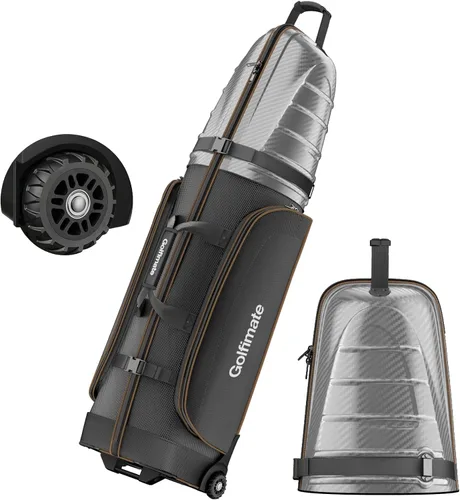 Miniatura 10 de Golf Travel Bags for Airlines with Carbon Fiber Hard Top, Protective Club Traveling Cover with Wheel, Golf Club Carrier Case for Airplanes, Thick