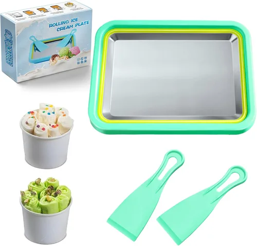 Mini Máquina de Helado Enrollado, Bandeja de Rollos de Yogur Helado, Máquina de Helado en Placa Fría Instantánea, Licuados Caseros DIY, Ideal para