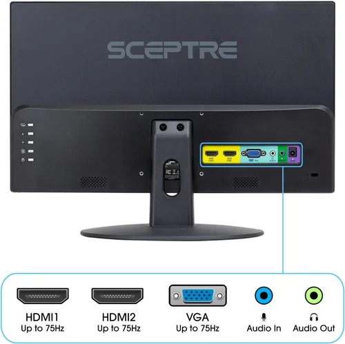 Miniatura 4 de Sceptre 22 pulgadas 1080p LED Monitor HDMI x2 VGA 99% sRGB montaje en pared listo altavoces integrados, negro máquina (serie E22)