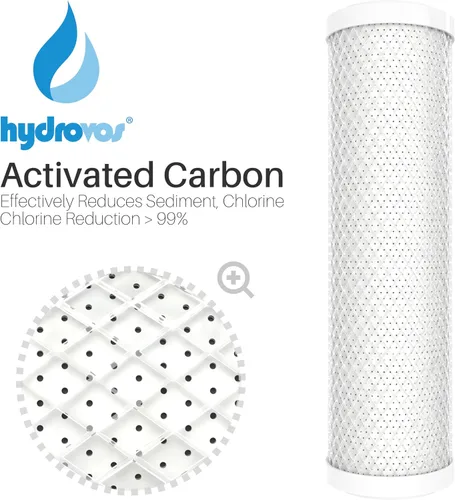Miniatura 3 de HYDROVOS Filtro de agua de sedimentos de 5 micrones de bloque de carbono CTO, 10 "x 2.5", reemplazo de cartucho certificado NSF para sistema