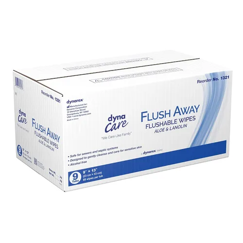 Miniatura 2 de Dynarex 1321 DynaCare - Toallitas desechables para adultos, sin alcohol, seguras para alcantarillas y sistemas sépticos, 9 x 13 pulgadas, paquete