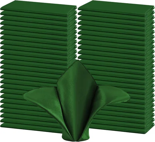 Miniatura 11 de 50 servilletas de tela de satén color burdeos, servilletas cuadradas de 20 x 20 pulgadas, servilletas de mesa de tela suave y lisa, servilletas