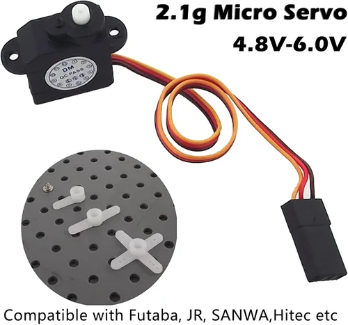 Miniatura 4 de 0.07 oz RC Micro servo 0.07 oz sub mini servo 180 grados DM-S0020 4.8V-6V para RC Hobby piezas (2PCS)