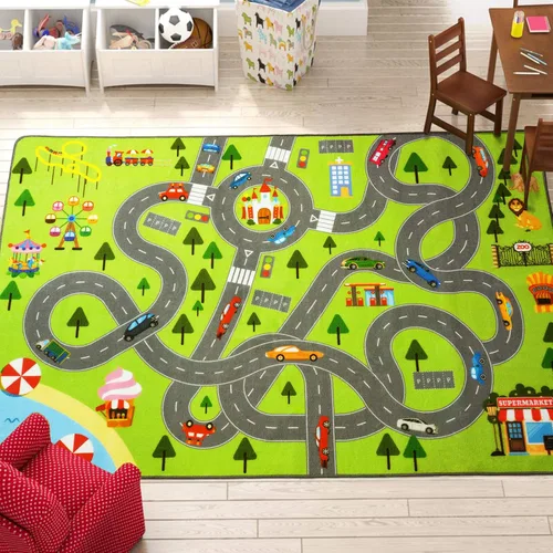 Miniatura 7 de HOMORE - Alfombra de juego para niños, alfombra para dormitorio de niños, sala de juegos de 4 x 6 pies Alfombra divertida y educativa de 48 x 76