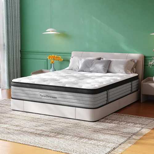 Miniatura 2 de Colchón NeoDream Queen de 12 pulgadas, colchón híbrido con espuma viscoelástica y resortes de bolsillo individuales, colchón Queen en una caja