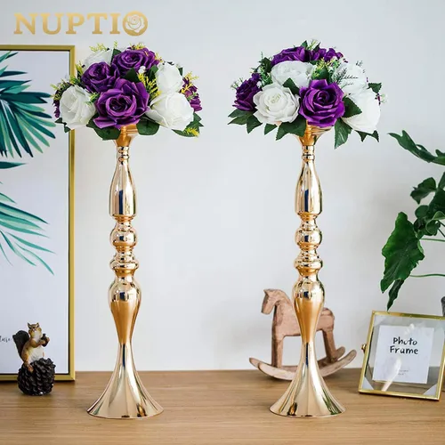 Miniatura 2 de NUPTIO Centros de mesa de flores para mesas de boda: 10 piezas de arreglo de bolas de flores artificiales moradas y blancas para fiesta de Navidad