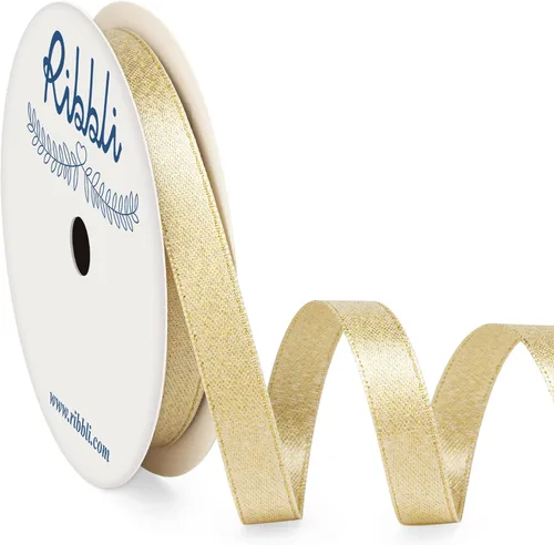 Miniatura 2 de Ribbli Cinta negra de doble cara, purpurina de lujo, 3/8 pulgadas x 10 yardas, cinta de boda para manualidades, envoltura de regalos y decoración