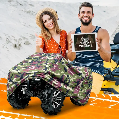 Miniatura 6 de 190T - Funda impermeable para cuatrimoto, ATV y ATC, color negro, 3XL, camuflaje Camouflaje