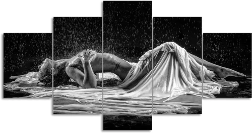 Miniatura 23 de Lienzo extra grande sexy chica desnuda durmiendo en la cama, arte de pared con marco de madera sexy para mujeres desnudas, obras de arte, arte