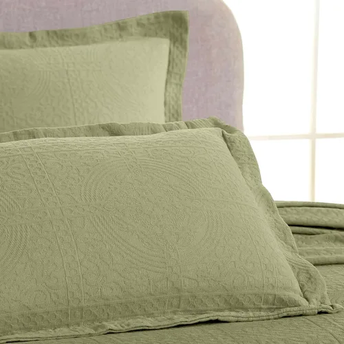 Miniatura 5 de Superior Juego de colcha de algodón con diseño de flor de lis, mantas cálidas, ropa de cama para todas las estaciones, decoración de dormitorio