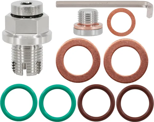 Miniatura 12 de Tapón de Drenaje de Aceite Piggyback Sobredimensionado de 1/2"-20, Kit de Reparación de Rosca de Cárter de Aceite Autorroscante de Acero Inoxidable