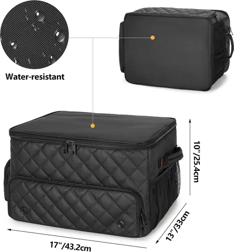 Miniatura 5 de PGmoon Organizador de maletero de golf de 2 capas, organizador de almacenamiento de carrito de golf con compartimento ventilado individual para 2
