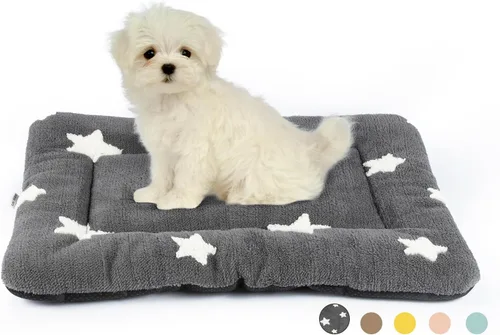 Miniatura 9 de Mora Pets Almohadilla para jaula para perros, alfombra para jaula de perrera para perros pequeños, lavable, bonita cama de estrella para mascotas