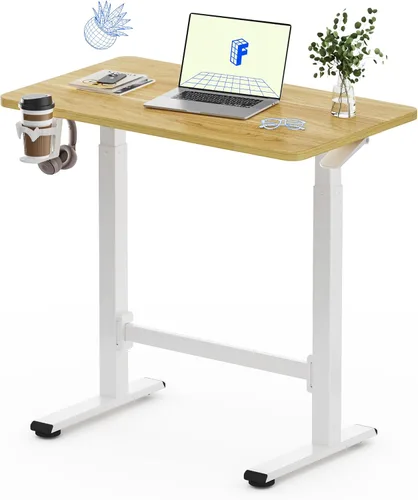FLEXISPOT H7 Plus - Escritorio de pie ajustable con resorte de gas, estación de trabajo móvil con rueda, escritorio inalámbrico para habitación