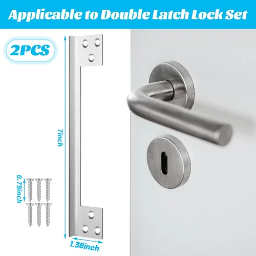 Miniatura 3 de Blulu 2 unidades de placa de protección de pestillo de puerta de 7 pulgadas de ángulo de salida protector protector en forma de L refuerzo