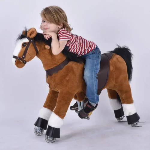 Miniatura 6 de Pony de acción UFREE, paseo en juguete, caballo móvil mecánico, diversión para niños de 3 a 9 años, altura de 36 pulgadas, M
